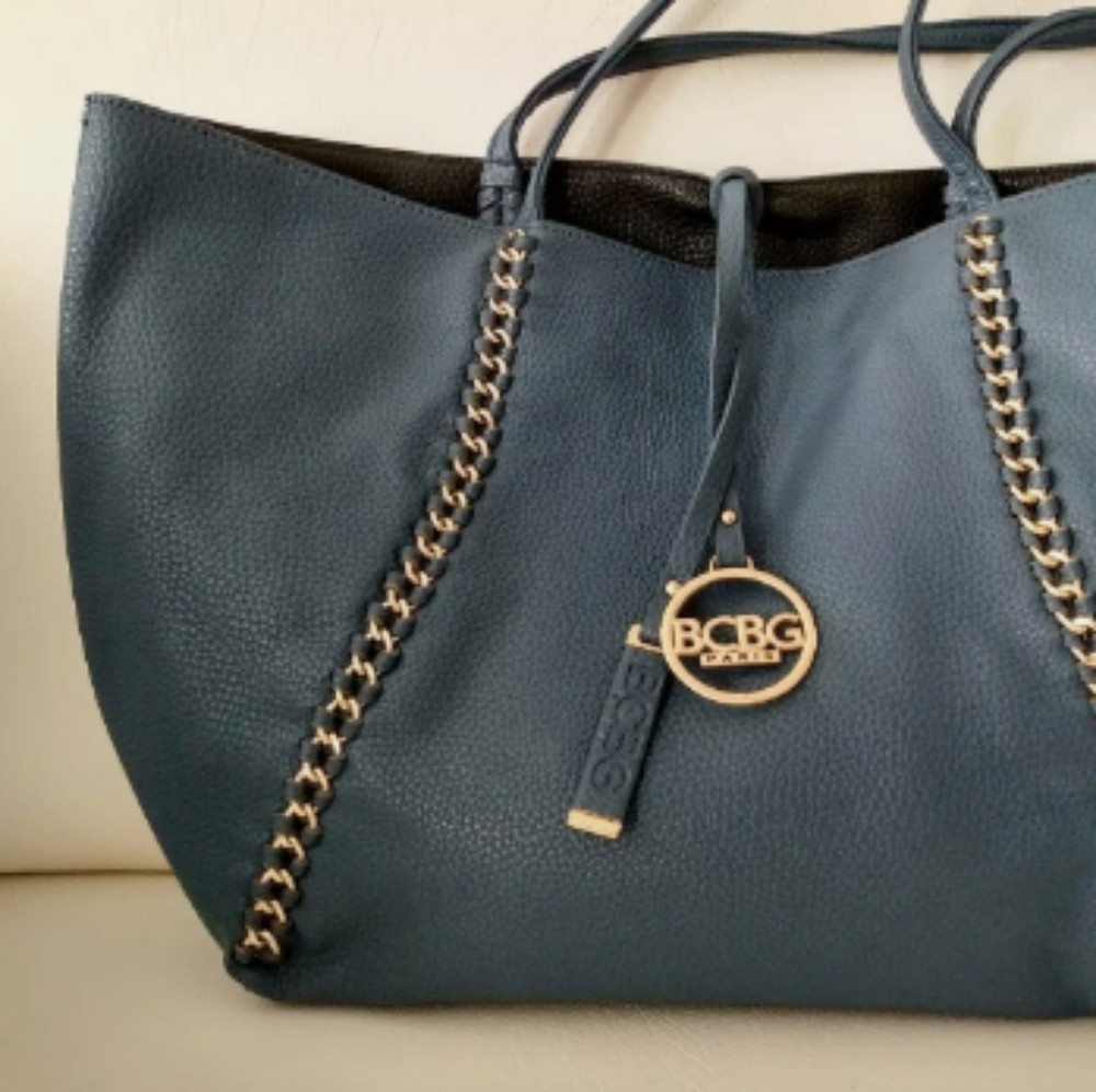 BCBG Paris MaxAzria Navy Blue Tote Large Bag